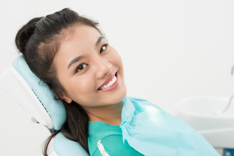 young girl visiting dentist