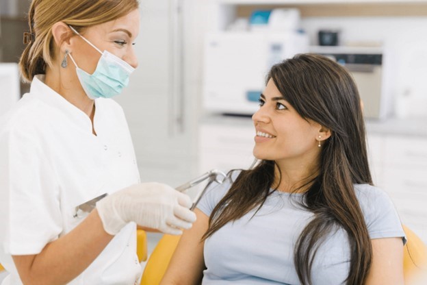 patient at dentist preparing to replace metal fillings